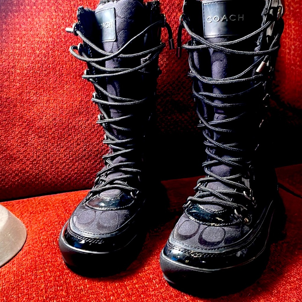 COACH Boots Peggey Black Size 6 EUC Worn  2-3 times.